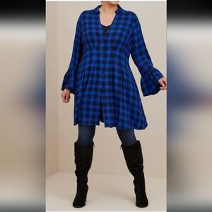 NWT Torrid Mini Gauze Bell Sleeve Shirtdress